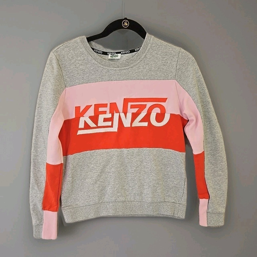 Kenzo‎ Paris Sweatshirt Pullover Color Block Crew Neck Size S